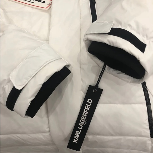KARL LAGERFELD Men's Long Down Puffer Coat Hooded Apres Ski Jacket Limited Ed *S - Picture 6 of 10